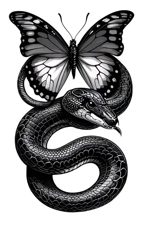 Butterfly And Snake