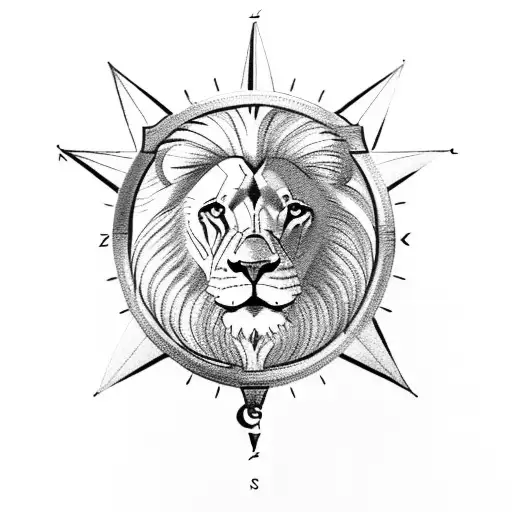 A Lion With A Compass And Plane