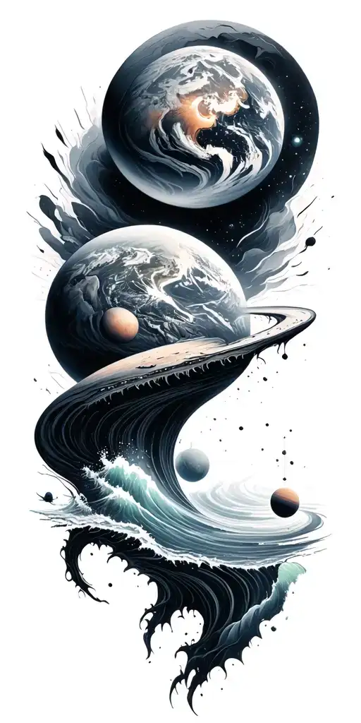 Space Transition To Earth Transition To Ocean