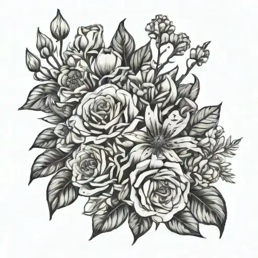 Birth Flower Bouquet Made