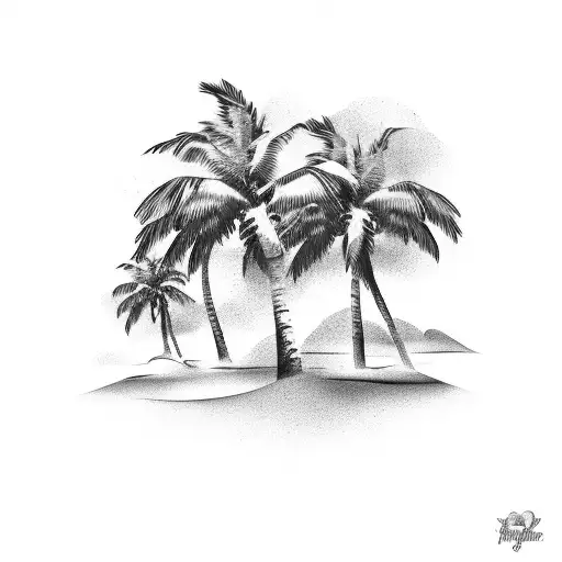 Soft Clouds With Palm Tree