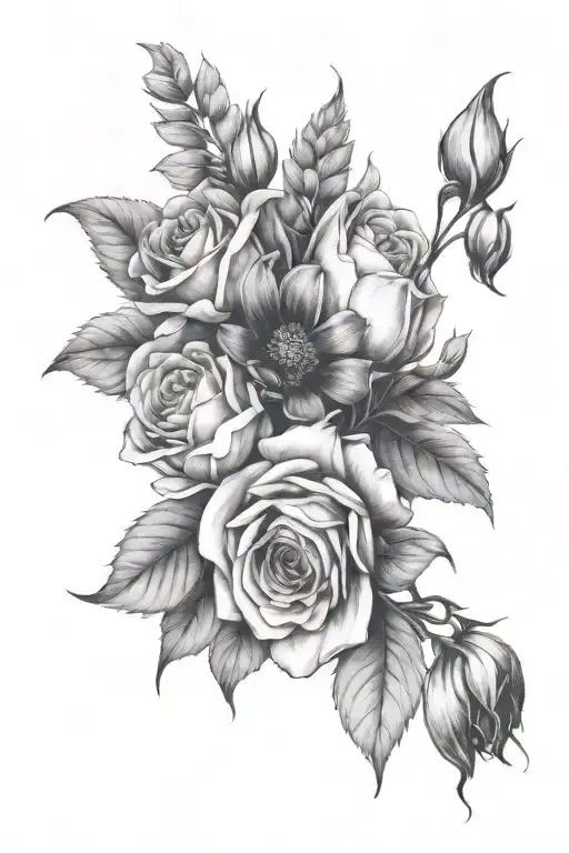 Birth Flower Bouquet Made September July August And May