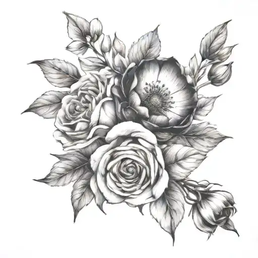 Birth Flower Bouquet Made September July August And May