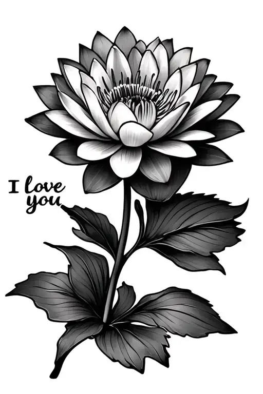 Water Lilly And Carnation With I Love You Wrote Using The Stem