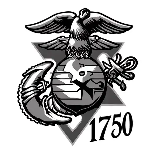 Usmc Lettering With 1775