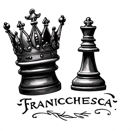 Franchesca Name With A Chess Queen Crown