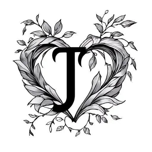 Love Symbol Integrated With T And J
