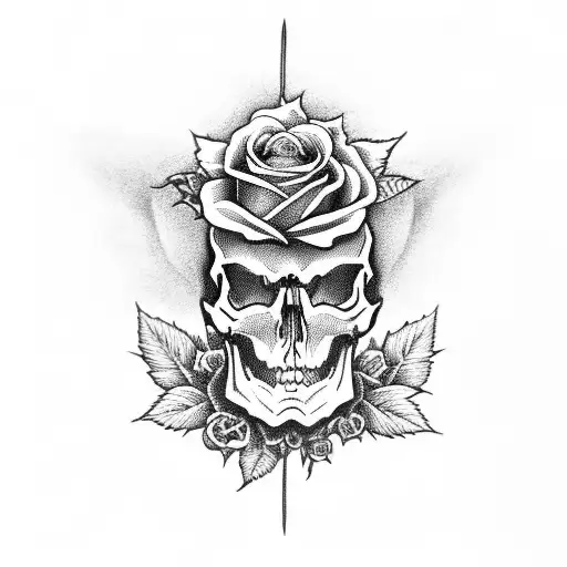 Skull And Roses And Pot Leaves Anime