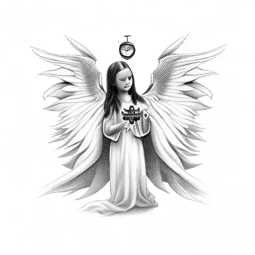 Angel With A Clock In His Hand