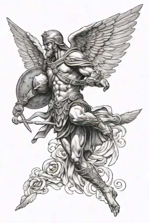Micro-realism That Involves Icarus And A Spartan Warrior