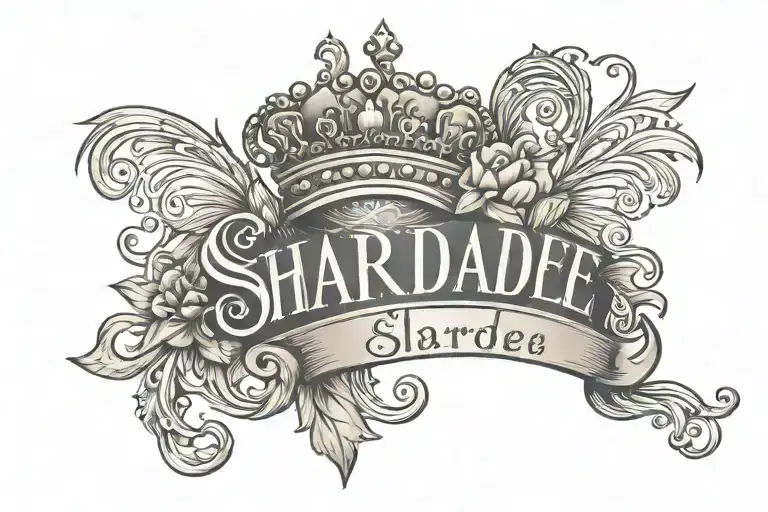 Name Tattoo That Says Shardae A Very Cute Design With A Tiara And A Leo Zodiac Sign Something Simple