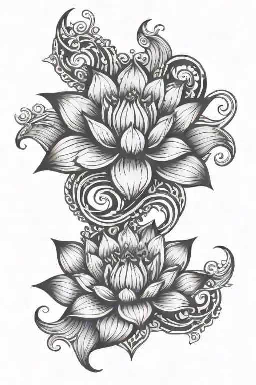 Om Sign Intertwined Lotus