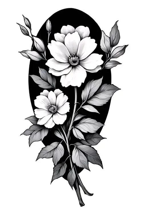 Flowers And Branches Of Plants