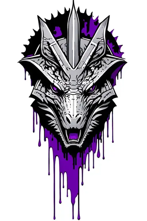 Star Wars Mythosaur Crest With Purple Paint Dripping
