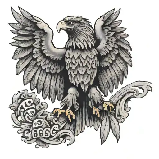 Albanian Eagle Wit Text About Familiy Members As Symbols