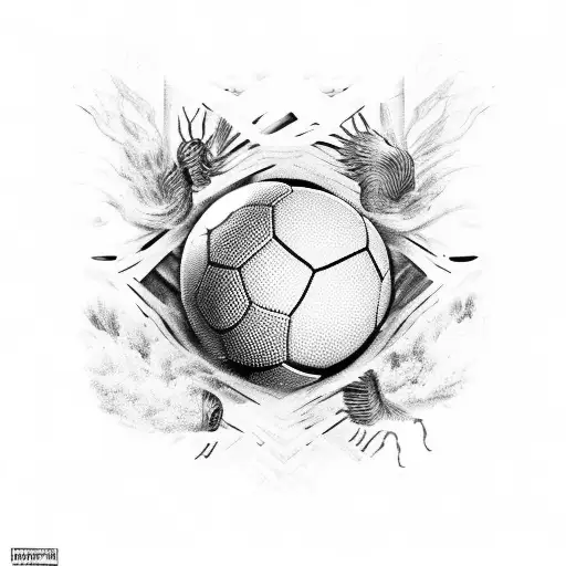 A Creative Composition Of Football And Nature Elements