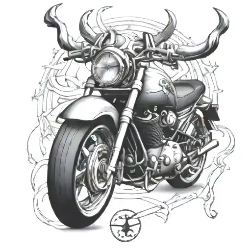 Create A Taurus Zodiac Symbol With A Motorcycle Twist