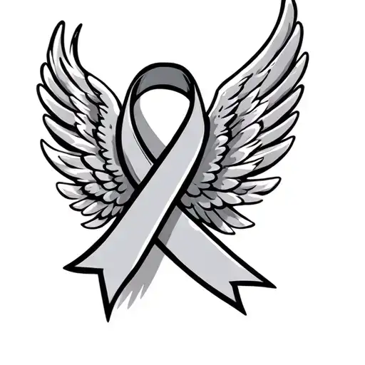 Cervical Cancer Ribbon With Wings