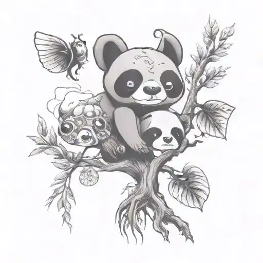 Stitch Jelly Fish And Panda And A Family Tree