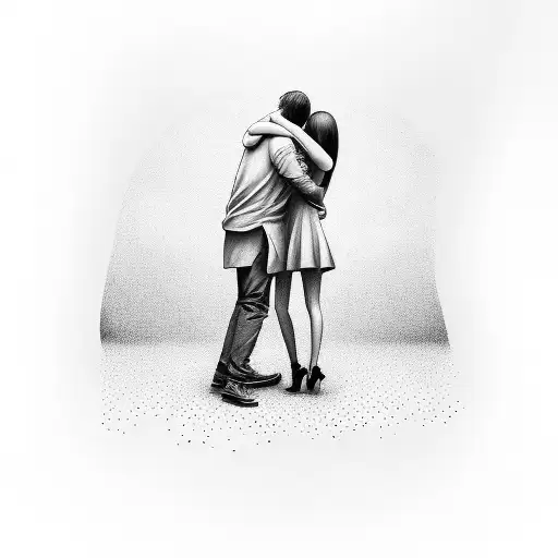 Guy Hugs Girl's Contours