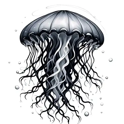 Jellyfish In Ocean Background