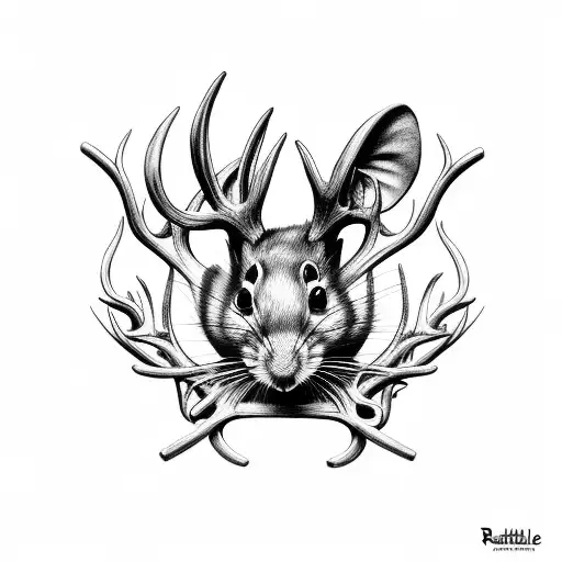 Rattitoulie Mouse With Deer Antlers