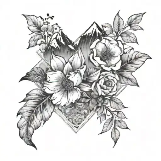 Floral With Mountain