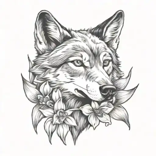 Wolf And Daffodils