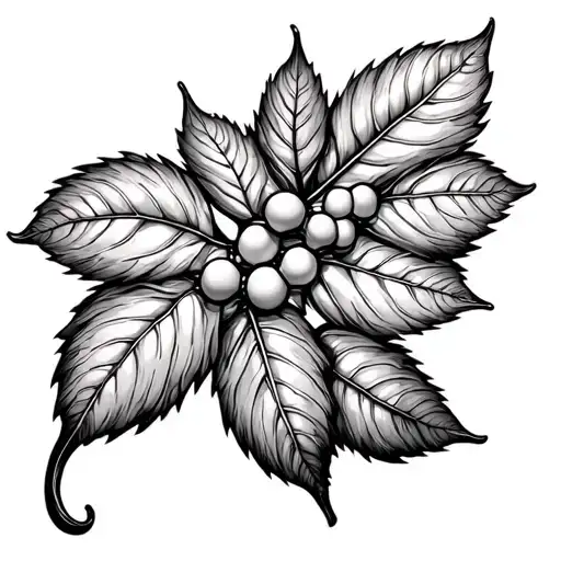 Intertwining Dopamine Molecule With A Vine Or Placing It Within A Leaf Design