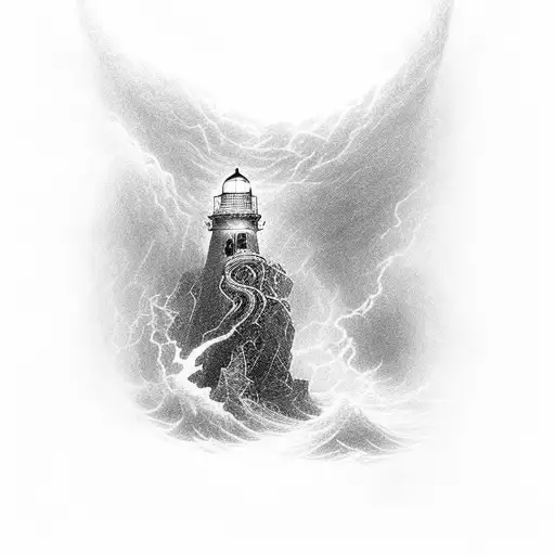 Storm Sea Lighthouse Death Gustave Dore Scary Ominous