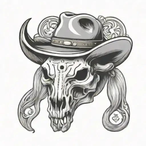 Bull Skull And Cowboy Traditional