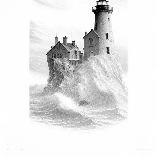 Storm Sea Lighthouse Death Gustave Dore Scary Ominous