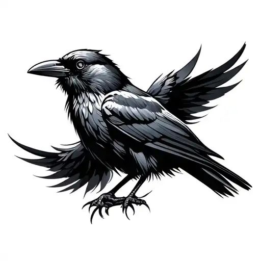 Black Gray Style Arm Crow