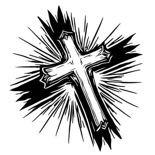 Cross And Sun Rays