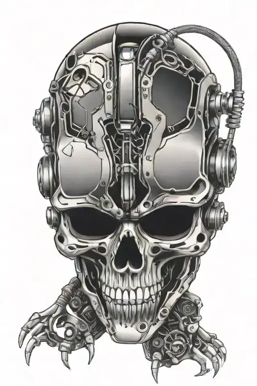 Mask Scary Futuristic Robotic Skull