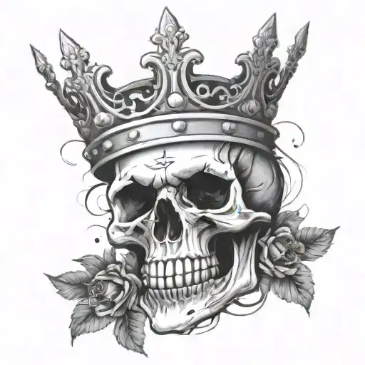 Skull With Crown Surrounded By Filler