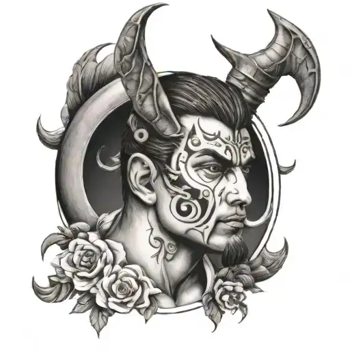 Tatto Del Brazo Al Cuello Of Julio Berne Rip Mix With Zodiac Gemini And Location Leon Mexico