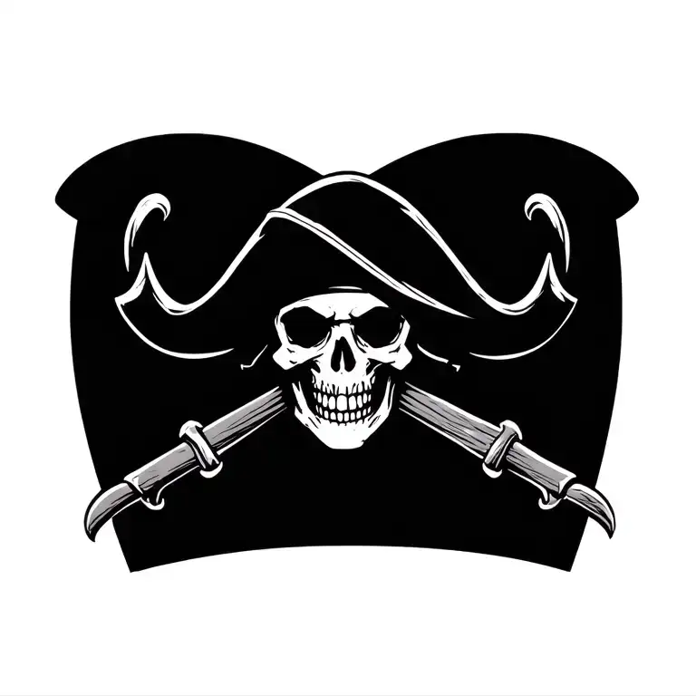 Pirate Skull Cartoon Character
