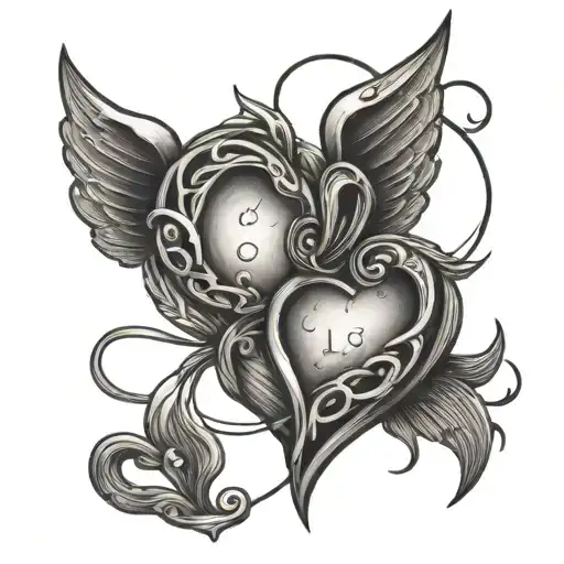 D & J Intertwined Hearts Symbolizing Love You To The Moon