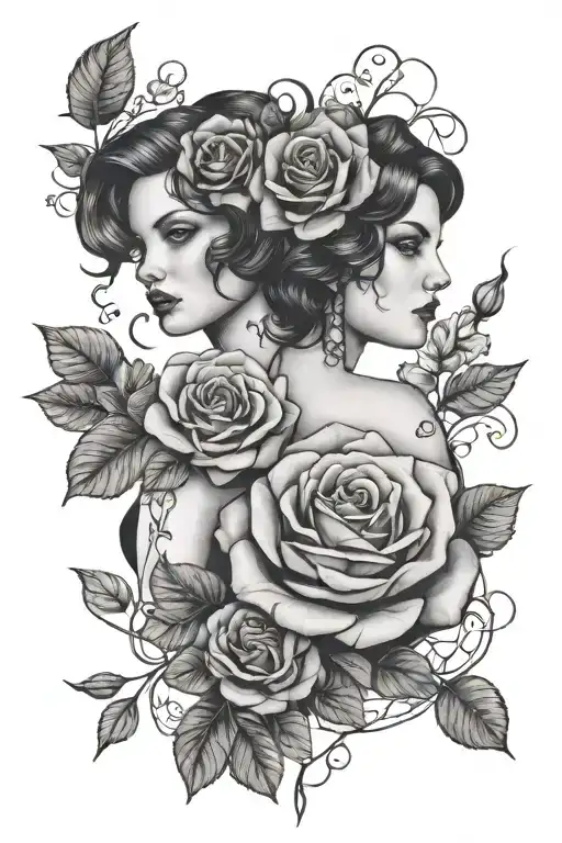 Elsie And Rose Intertwined