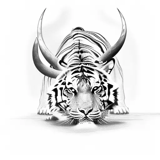 Tiger Fighting A Bull