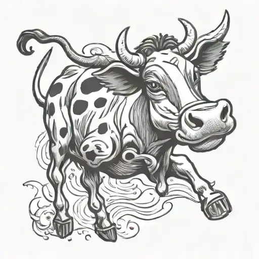 Cartoon Cow Jumping