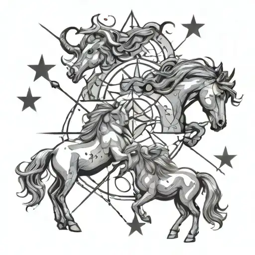 Pisces Aries And Sagittarius Star Constellation In 1 Image