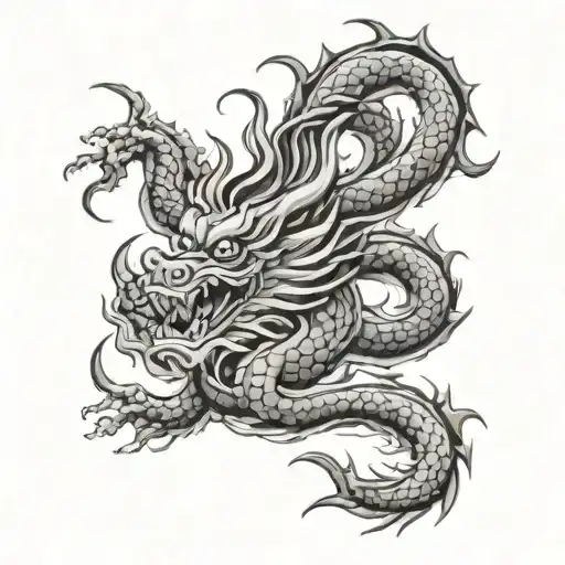 Chinese Dragon Smoke Forming The Shape Tribal Design For Sleeve