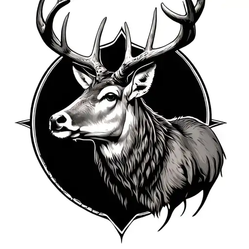 Scottish Deer Stag Head And Norse Mythology