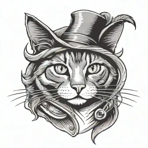 Black And Grey Old School Style Cat