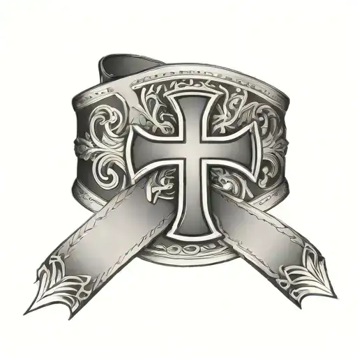 Christian Cross Wrapped On Wrist Band