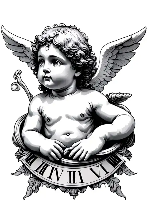 Small Cherub With Roman Numerals Underneath It Mmvxii