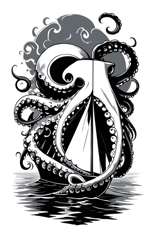 Boat And Octopus