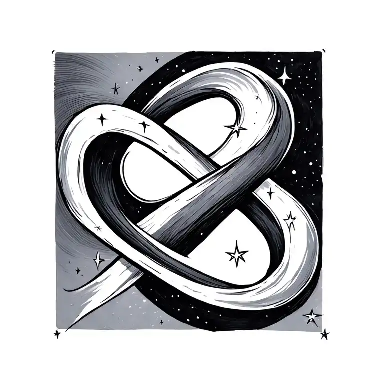 Infinity Symbol Intertwined Shooting Stars